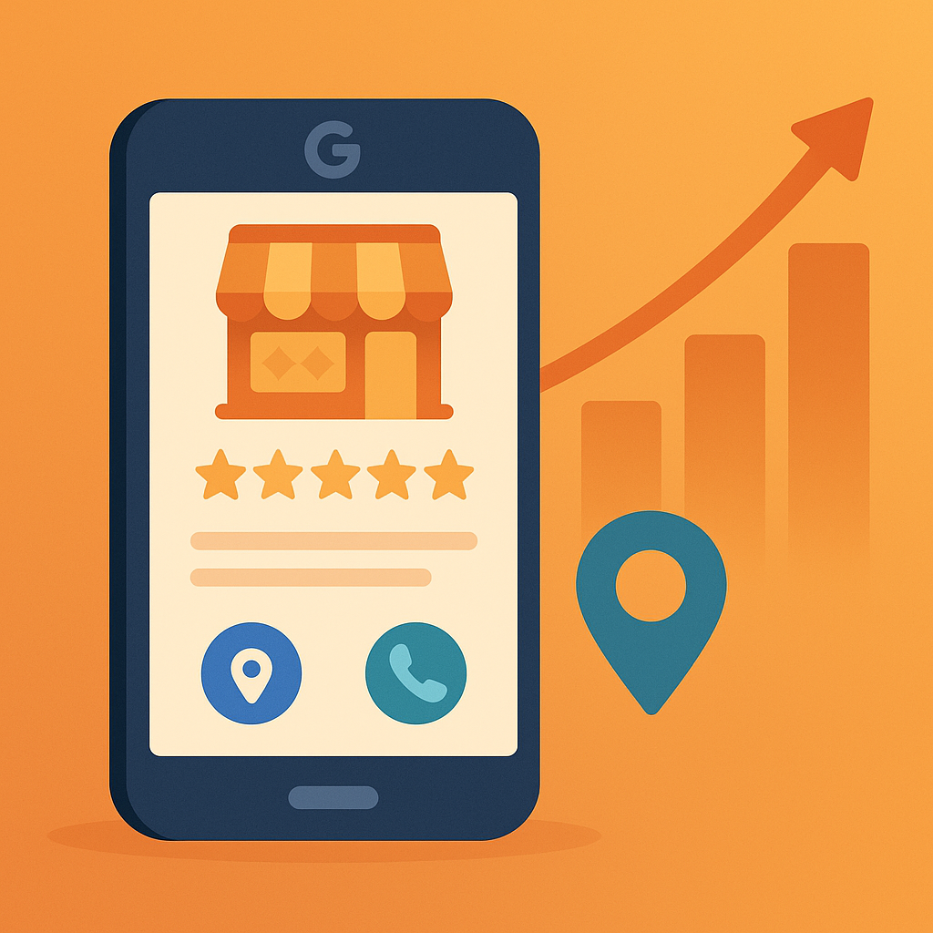 Ficha de Google My Business con reseñas y aumento de tráfico