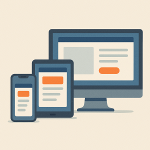 Web coherente y adaptada en móvil, tablet y ordenador con CTA visibles.